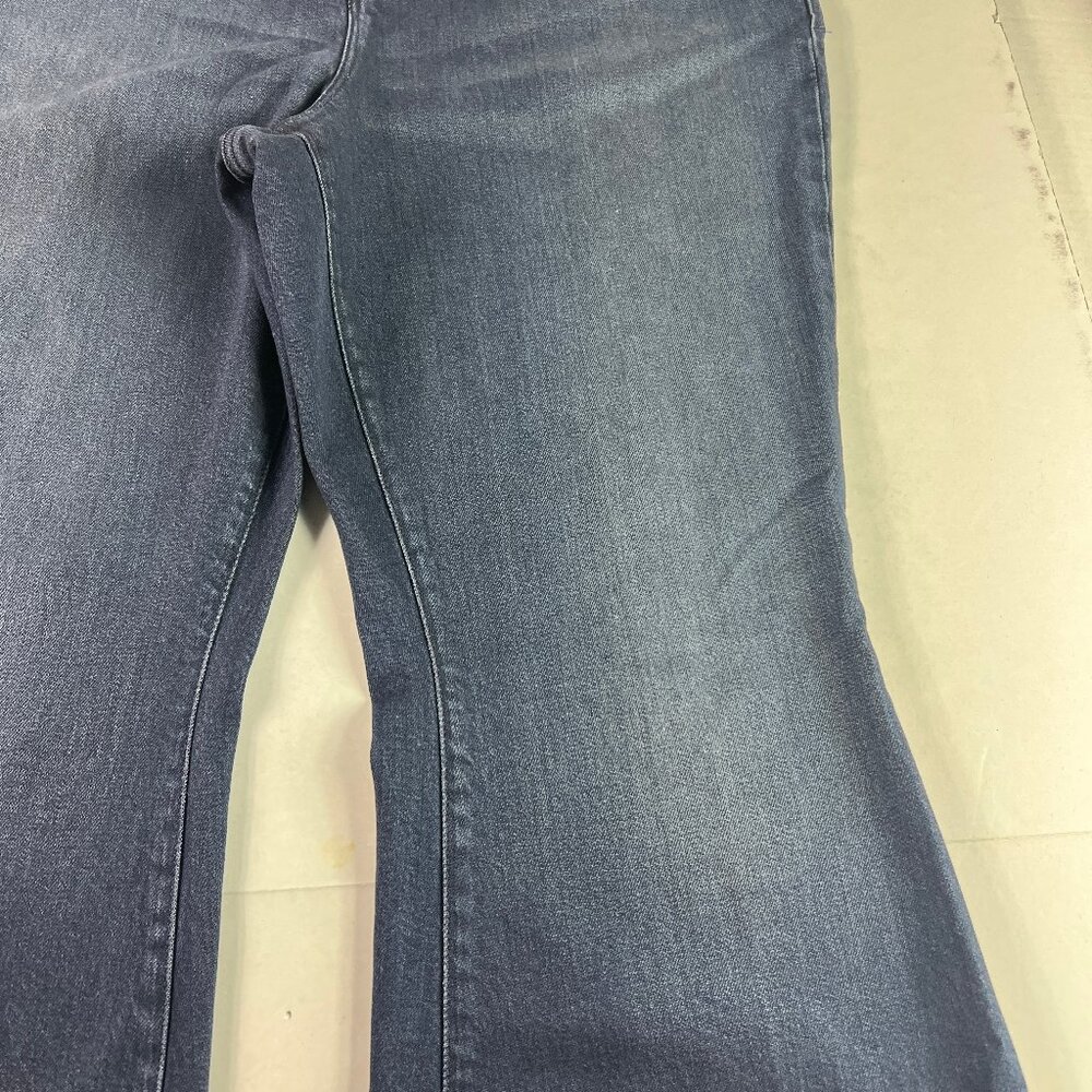 Good American Jean Women 38x33* Good Legs Flare High Rise Dark Blue Denim Tag 18 - Picture 3 of 16
